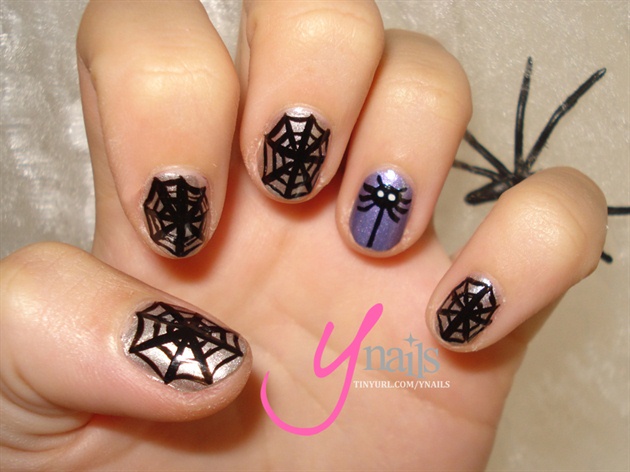Паутинки и пауки - дизайн ногтей, фото, картинки ногти гель .
