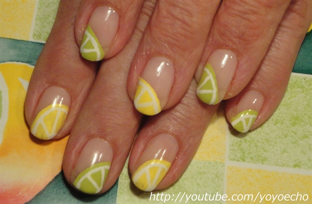 Lemon &amp; Lime Nail art (gel nails)