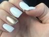 white and gold nails