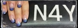 Akryl negle med Bl&#229; Glitter