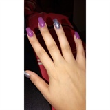 Purple And Silver Nails 
