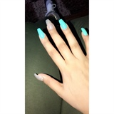 Mint And Silver Nails 