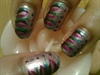 Zini Art Purple and Green Flicks Nails