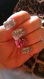 Silver and pink glitter 
