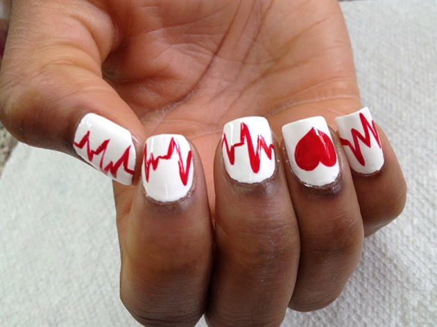 Heartbeat Nail Art for Long Nails - wide 3