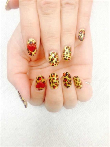 Gold red leopard cool