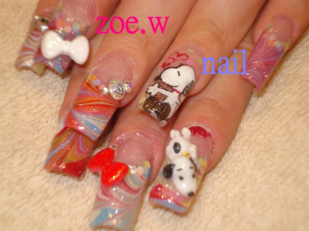 4. Simple Snoopy Nail Art - wide 5