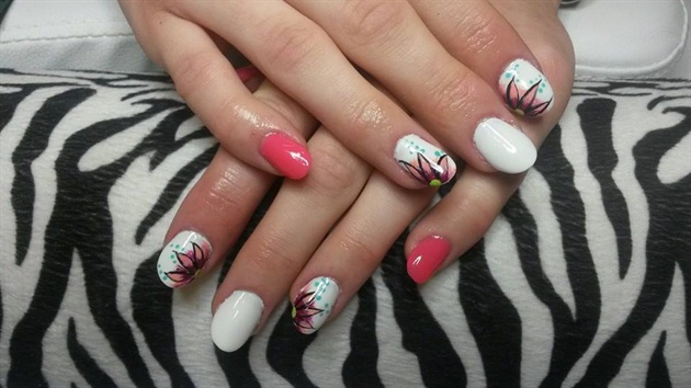 flowery pink  and white